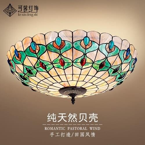 Tiffany lighting European style shell ceiling lamp ceiling living room LED