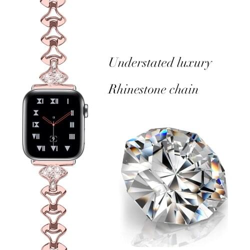 Luxury Diamond strap for Apple watch 5 band 38mm 42mm series 4/3/2/1 iwatch 6 band 44mm 40mm stainless steel bracelet strap