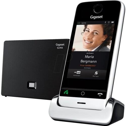 Siemens Gigaset SL910 DECT Cordless Phone Android Touchscreen Metal/Piano Black Cordless phone with handsfree full touch New