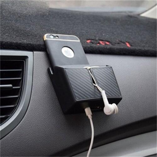 Carbon Fiber Style Car Storage Box Phone Holder Soft EVA Material Car Organizer Bag Card Holders Coin Holder Stowing Tidying