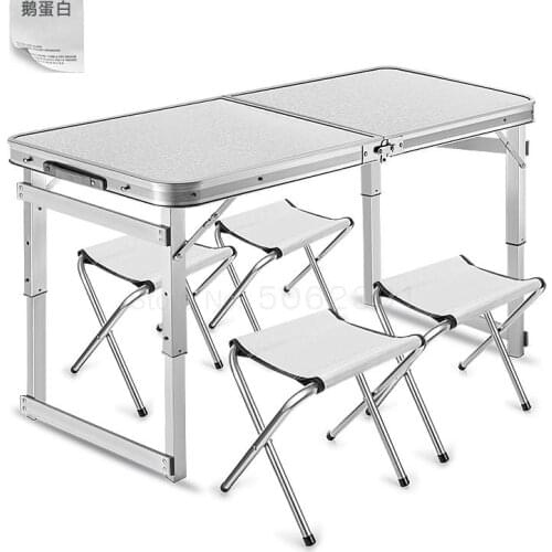 Outdoor Folding Tables And Chairs Portable Exhibition Industry Tables Push Tables Simple Family Picnic Tables Set Folding Tables