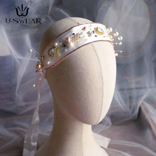 Gorgeous Handmade Zircon Pearls Wedding Hairbands Crystal Brides Headbands Bridal Hair Accessory for Wedding Head Jewelry