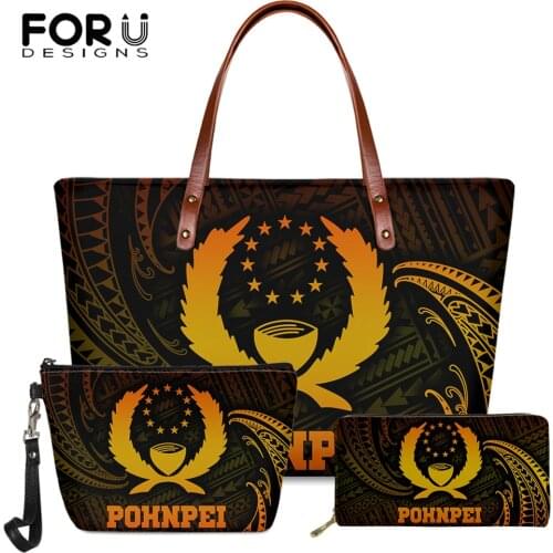 FORUDESIGNS Vintage Pohnpei And Polynesia Printed Brand Design Polynesian Tribal Purse And Large Capacity Handbag Shoulder Bags