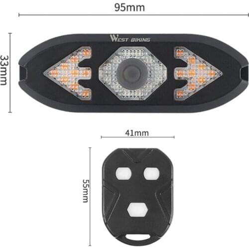 5 Modes Bike Tail Light Turn Signals Wireless Remote Control Mountain Bike Tail Light Waterproof Bicycle Flashing Taillight