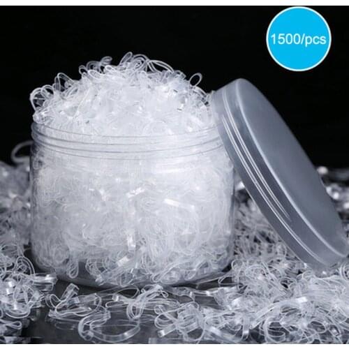 1000/1500Pcs Mini Accessories Small Braid Plaits Elastic Tie Band Ponytail Holder Elastic Rubber Clear White Accessories