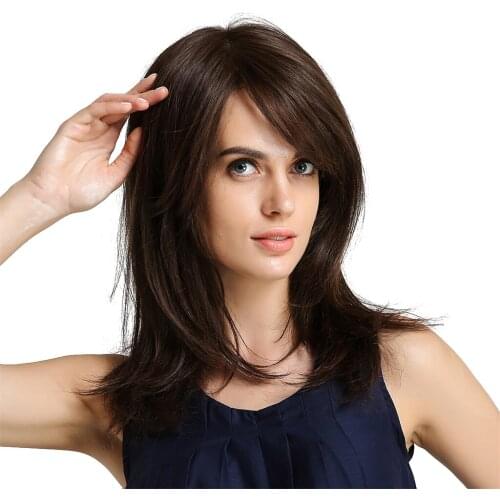 18'' Lady Elegant Straight Wigs Synthetic Natural Wig for Cosplay Wedding