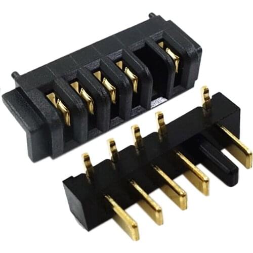 5pair/lot 5Pin 4+1 laptop battery connector female and male connector Band fixed point Motherboard repair part Flex cable