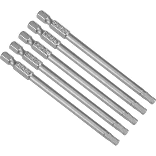 Uxcell 5pcs 100mm Long 1/4" Hex Shank H4 Hex Screwdriver Bits S2 High Alloy Steel