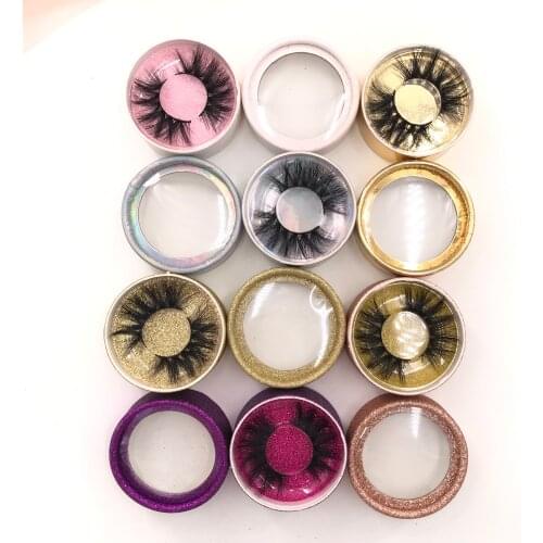 6 Pairs/Lot Mink 3D Eyelashes Custom Round Packaging Lashes Cruelty Free Eye Lash