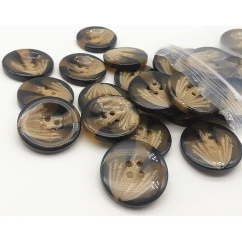 80pcs 25mm Large Classic Brown Buttons 4 Holes Round Resin Button For Windcheater Overcoat Jacket Suits Sewing Accessories