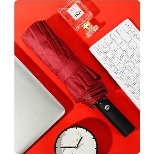 12-Bone Automatic Vinyl Folding Sun Protection Umbrella Mens Business Reverse Umbrella