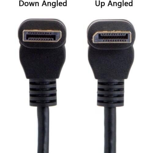 BAAQII Up/Down Angled DP Display Port 90 Degree to Mini DP DisplayPort Female Cable for Hooking Up PC or Computer AA4498-AA4499
