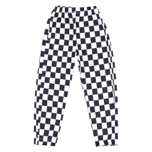 New Fashion Kids Spring Autumn Costumes Pants Black White Plaid Casual Loose Harem Hip Hop Street Dance Clothes Tassel Trousers