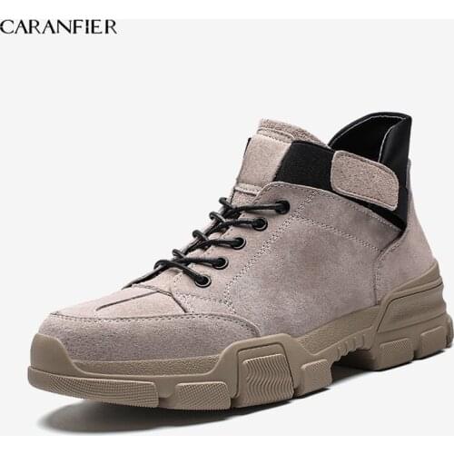 CARANFIER Mens New Street Shoes Rubber Solid Colors Outdoor Breathable Anti-Slip Round Toe Lace-Up Basketball Sneakers