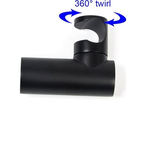 Black electroplated brass hand shower head holder wall mounted 360 degree rotation bathroom accessories