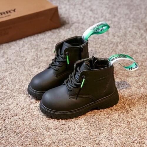 Kids Slip-on Shoes Girl Knit Ankle Patent Leather Boots Pearl Bowknot 2021 Child School Uniform Dress Thick Bottom Shoe 26-36