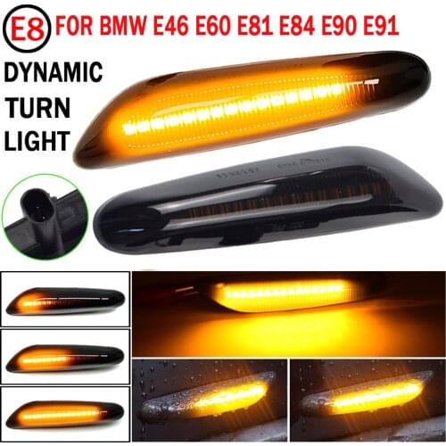 Dynamic LED Fender Light Side Marker For BMW E60 E61 E90 E91 E81 E84 E88 E92 E93 E82 E46 1 3 5 series x1 2004 2010 flasher