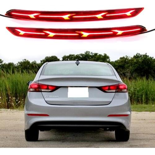 For Hyundai Elantra 2017 2018 LED Rear Bumper Reflector Tail Lights Brake Lamps