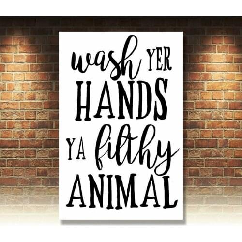 SIGN METAL PLAQUE Wash Your Hands You Filthy Animal Humorous Bathroom Notice