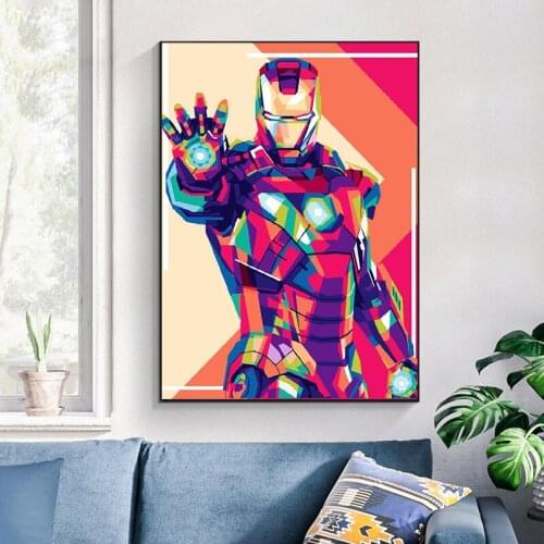 Iron Man Marvel Superhero Canvas Painting Poster and Prints Home Decor Wall Art Pictures for Childrens Room Home Decoration