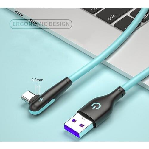 90 Degree Elbow Micro USB Cable 3A Fast Charging Data Sync Mobile Phone USB C Cord 3A For iPhone 12 Pro Max Xiaomi 11 10 Huawei