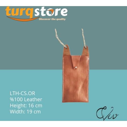 Handmade Leather-Cellphone Purse (Fox with snap closing)