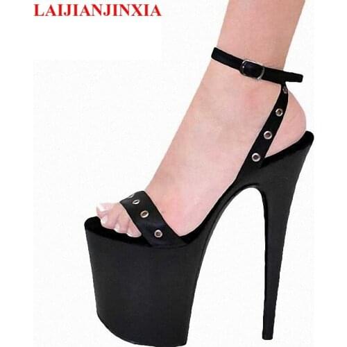 LAIJIANJINXIA New Women Sexy 23cm High Heel Shoes Platforms Night Club Pole Dance Sandals Dress Wedding Fashion Dance Shoes