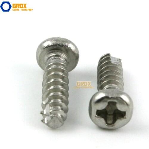 M2 Pan Head Phillips Cut Tail Screw 304 Stainless Steel Self Tapping