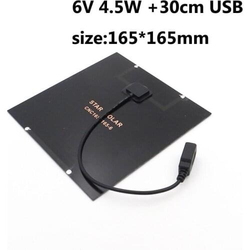 6v 4.5w Solar Cell Module Polycrystalline Solar Panel with USB