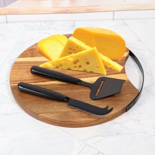 Jaswehome 3pcs Cheese Tools Set Serving Utensils Charcuterie Board And Serving Tray Acacia Wood Cheese Board Set With Cutlery