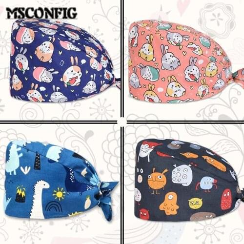 New Cartoon Fashion Cotton Dentist Cap Nursing Cap Lady Nurse Cap Doctor Surgery Cap Pet Salon Beauty Salon Dustproof Scrub Cap