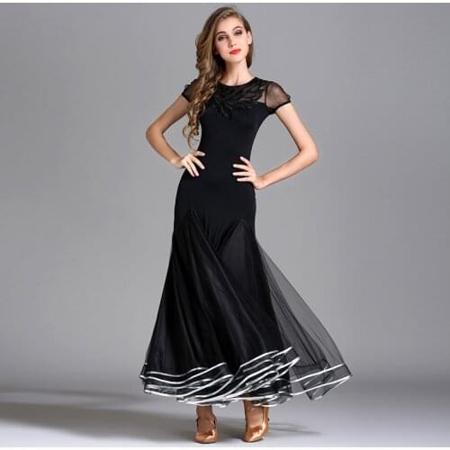2018 NEW Modern Dance Costume Women Lady Adult Waltzing Tango Dance Dress Ballroom Costume Evening Party Dress