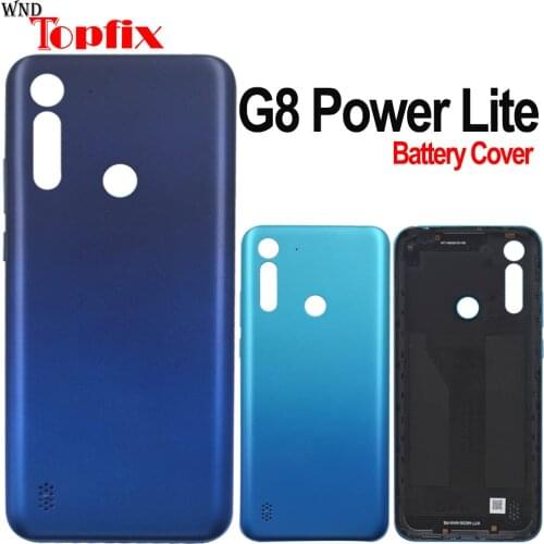 Original For Motorola Moto G8 Power Lite Back Battery Cover Door Rear Glass Housing Case G8 Power LIte Battery Cover housing
