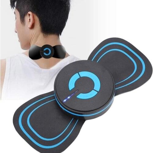 Portable Neck Massager Mini Electric Convenient Intelligent Cervical Massage Stickers Meridian Massager Muscle Relief Pain