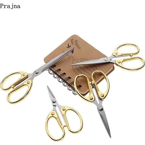Prajna Sharp Vintage Gold Sewing Scissors Embroidery for Needlework Fabric Cutter Stainless Cutting Scissor For Tailor Cloth