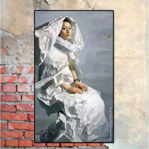 Hand Painted Fantastic Figure Paintings Zeng Chuanxing On Canvas Modern Girl Oil Painting Good For Home Garden Decoration