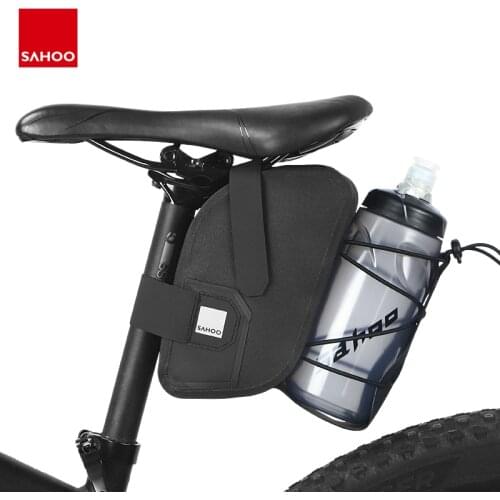 Sahoo 1.5L Bicycle Saddle Bag With Water Bottle Pocket Full Waterproof Bike Tail Bag Rear Saddle Pack Holder Bike Accessories