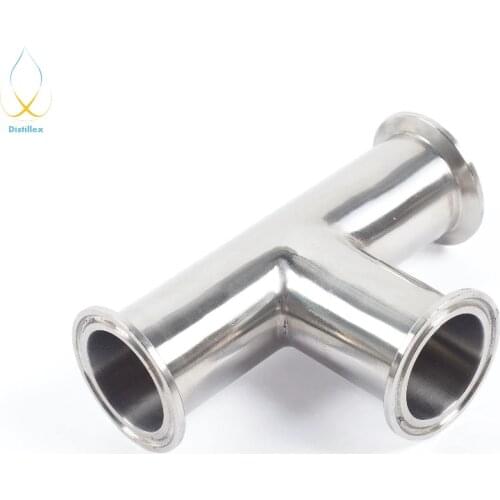 4" 102mm Stainless Steel 304 Sanitary 3 Way Tee Ferrule OD 119mm Fit 4" Tri Clamp