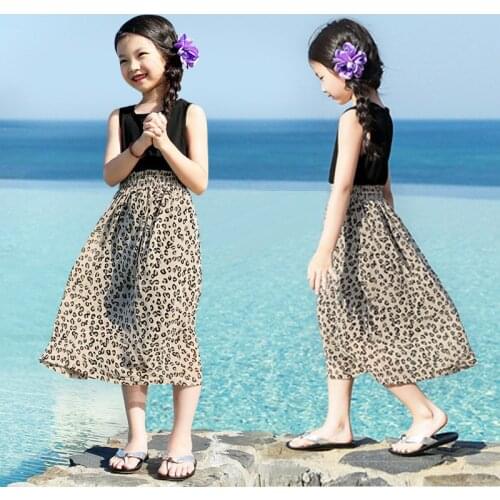 Chiffon Colorblock kids dresses for girls summer beach maxi sundress for 6 8 10 12 14 yrs big girls boho dress 2019 kids clothes