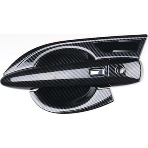 Carbon Fiber Style Handle Bowl Cover Door Handle Cover Trim for 2019-2020 Nissan Altima Sedan ABS Smart Key