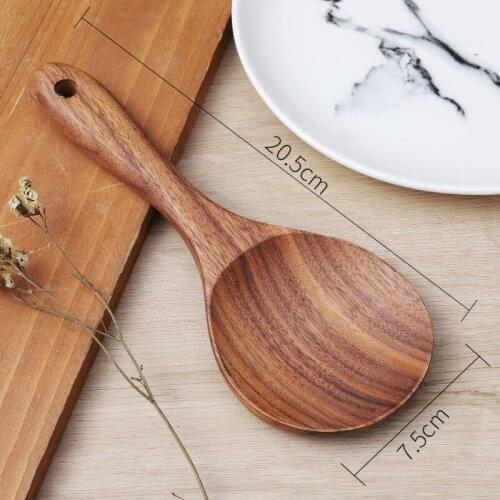 Teak Wood Rice Spoon Rice Paddle Scoop Wooden Kitchen Spoon Ladle Tablespoon Big Serving Spoon Wooden Kitchen Utensils Tableware
