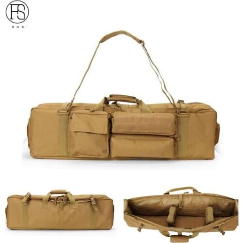 Military Gun Bag Backpack Double Rifle Bag Nylon Holster Case M249 Airsoft Carbine Carrying Camping Bag Case With Shoulder Strap