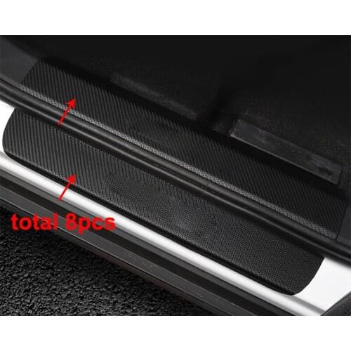PU for FAW BESTURN T77 2019 Threshold bar Protective sticker rear guard Decoration cover Carbon fiber pattern