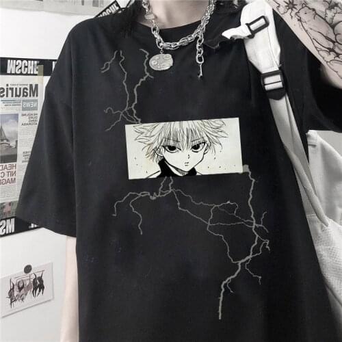 HUNTER×HUNTER Anime T-shirt Oversized Womens T-shirt Harajuku Gothic XXL vintage loose woman clothes y2k Gothpunk plus size top