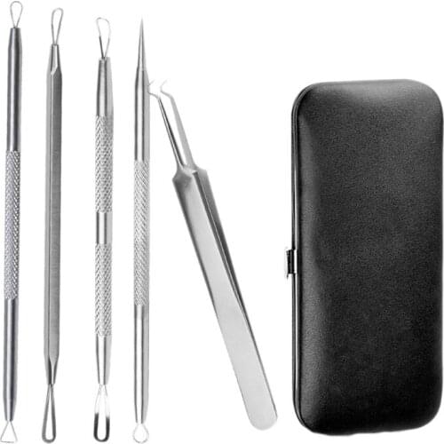 1 Set Acne Blackhead Remover Needles Blackhead Remover Tool with Mirror Facial Pore Cleaner