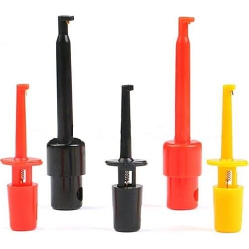 10pcs Multimeter Wire Lead Test Hook Clip Electronic Mini Test Probe Set Red White Blue Black Purple For Repair Tool