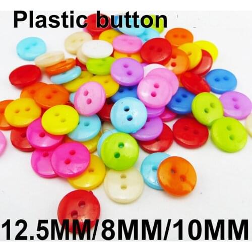 200PCS Colors Dyed Plastic cartoons Round kid buttons 10MM cartoon sewing clothes accessory decoration button P-263