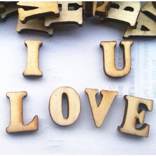 104pcs (4x26 Letters )/Pack A-Z English Letters Wedding Wall Decor Wooden Letters Number Wood Bead Crafts Frame Home decoration