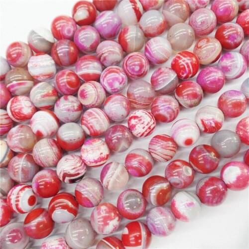 2 Strands 10mm Rose And Gray Dream Agate Ball Loose Beads DIY Jeawelry Making 15.5Inch M510