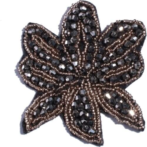 20PCS 8.5CM Fashion Craft Iron Rhinestone Appliques For Headbands beaded Trim Garment Costume Decoration For Hair Accessories